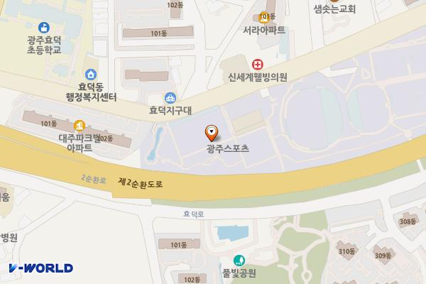 진월국제테니스장 위치 지도 — 전남광주통합특별시 남구 화산로 30