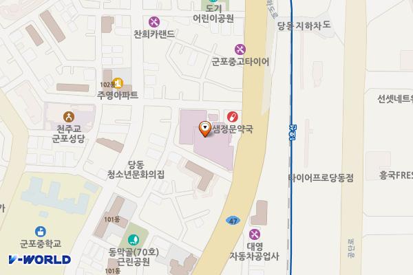 지샘병원 옥상주차장 위치 지도 — 경기도 군포시 군포로 591