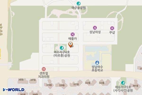 여수동제2공영주차장 위치 지도 — 경기도 성남시 중원구 여수동 539