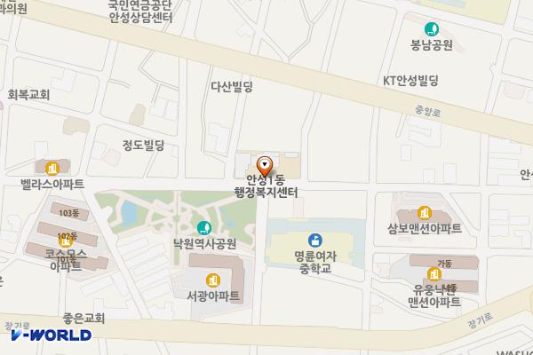 안성1동주민센터 (급) 위치 지도 — 경기도 안성시 낙원길 95