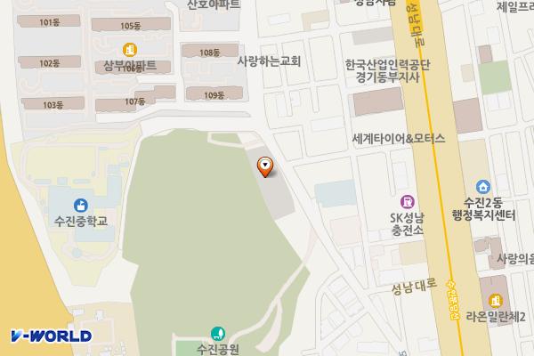 수진제4공영주차장 (급) 위치 지도 — 경기도 성남시 수정구 수진동 4671-2(수진2동)