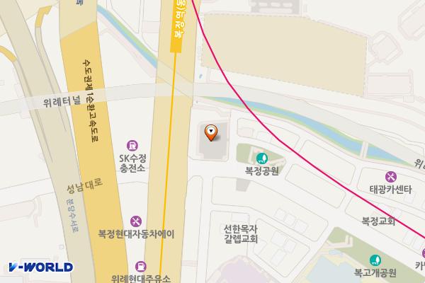 복정동제1공영주차장 (급) 위치 지도 — 경기도 성남시 수정구 성남대로 1544