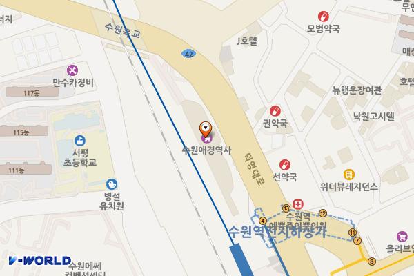 노보텔 앰배서더 수원 위치 지도 — 경기도 수원시 팔달구 덕영대로 902