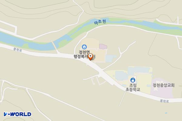 정천면사무소 (급) 위치 지도 — 전북특별자치도 진안군 정천면 봉학로 66