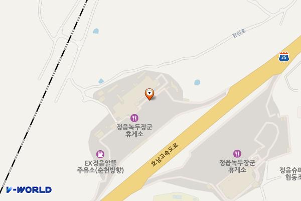 정읍녹두장군휴게소 (순천방향) (급) 위치 지도 — 전북특별자치도 정읍시 북면 정신로 135-61