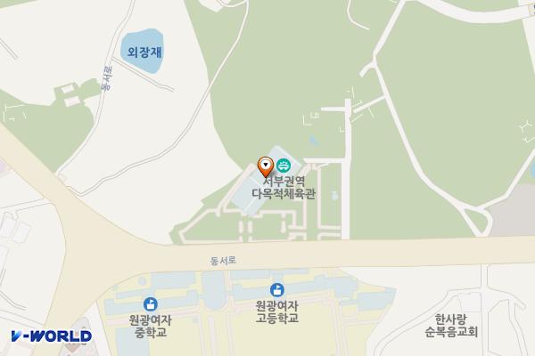 서부권역다목적체육관 위치 지도 — 전북특별자치도 익산시 동서로 91