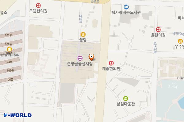 춘향골공설시장 (급) 위치 지도 — 전북특별자치도 남원시 의총로 51