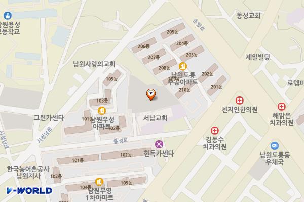 우성아파트 옆 노상 공영 주차장 (급) 위치 지도 — 전북특별자치도 남원시  도통동 166