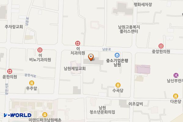 한우회관쪽 주차장 (급) 위치 지도 — 전북특별자치도 남원시 쌍교동 94