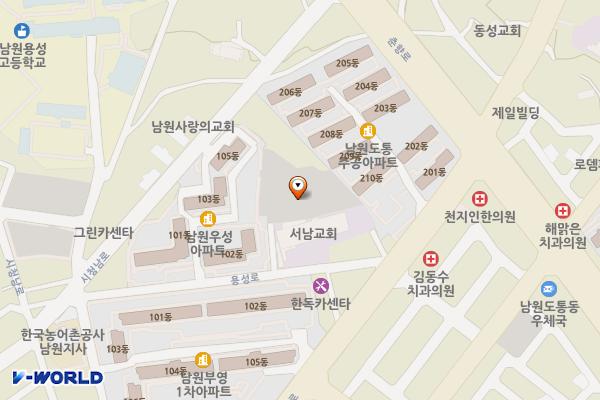 우성아파트 옆 노상 공영 주차장 위치 지도 — 전북특별자치도 남원시 도통동 166