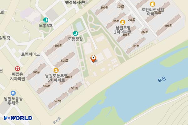 남원시 상수도사업소주차장 위치 지도 — 전북특별자치도 남원시 도통동 555