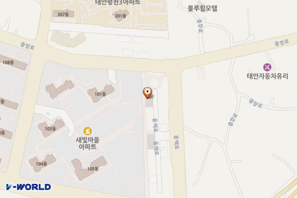 새빛마을 주변 1주차장 위치 지도 — 충청남도 태안군 태안읍 평천리 1502
