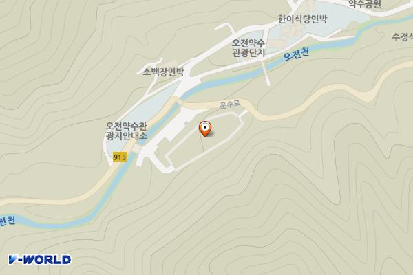 오전약수탕 소형주차장(급) 위치 지도 — 경상북도 봉화군 물야면 오전리 100-5