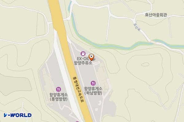 함양휴게소 (대전방향) (급) 위치 지도 — 경상남도 함양군 지곡면 효산길 23-11