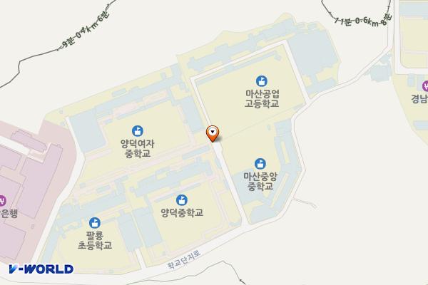 마산공업고등학교 위치 지도 — 경상남도 창원시 마산회원구 학교단지로 53