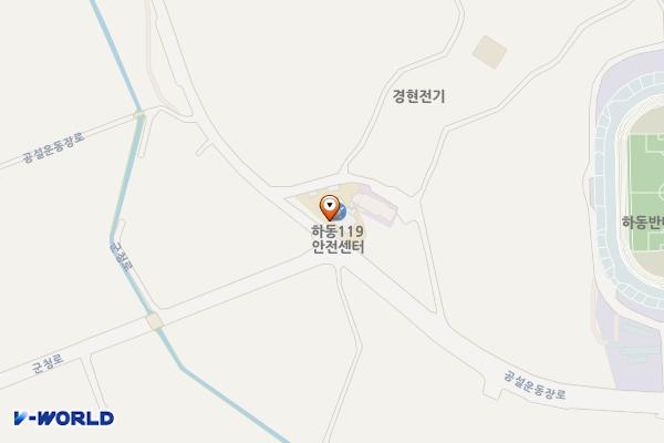 하동소방서 하동119안전센터 위치 지도 — 경상남도 하동군 적량면 공설운동장로 169
