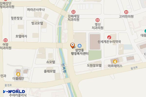 삼안동행정복지센터 위치 지도 — 경상남도 김해시 활천로255번길 12