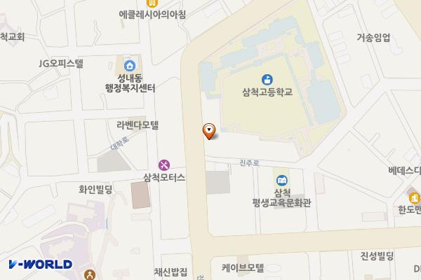 진주로/오십천로 주차장 위치 지도 — 강원특별자치도 삼척시 진주로 50-1