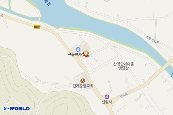 신등면사무소 다목적광장 (급) 위치 지도 — 경상남도 산청군 신등면 단계리 832