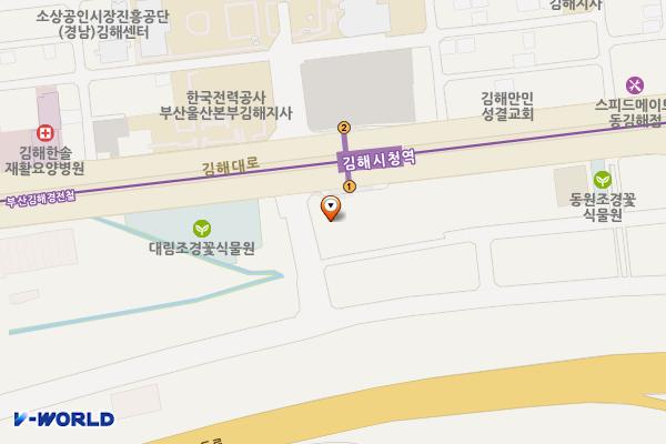 김해시청 복합주차장 (급) 위치 지도 — 경상남도 김해시 부원동 553-1