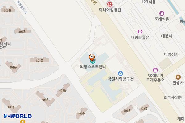 의창스포츠센터 위치 지도 — 경상남도 창원시 의창구 원이대로56번길 11 (도계동)