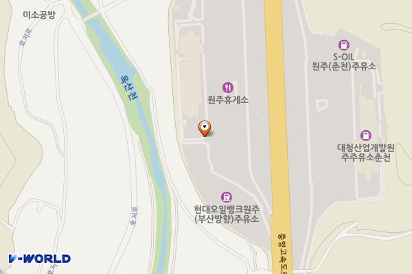 원주휴게소 (부산방향) (급) 위치 지도 — 강원특별자치도 원주시 호저면 마근거리길 120