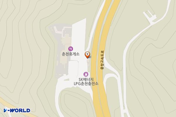 춘천휴게소(부산방향) (급) 위치 지도 — 강원특별자치도 춘천시 동내면 영서로 1432