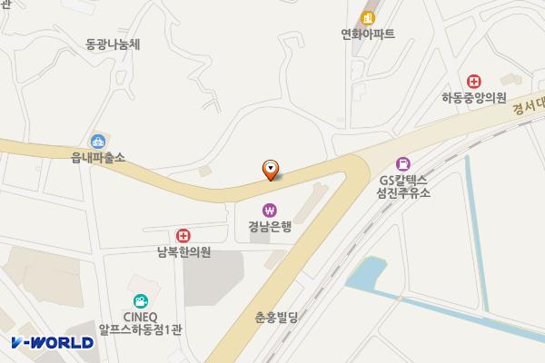 하동터미널~읍사무소 노외주차장 위치 지도 — 경상남도 하동군 하동읍 읍내리 322-7