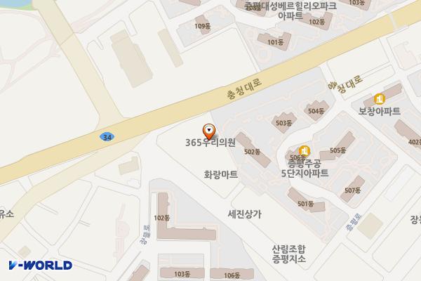 증평화랑마트급속 위치 지도 — 충청북도 증평군 증평읍 증평로 3