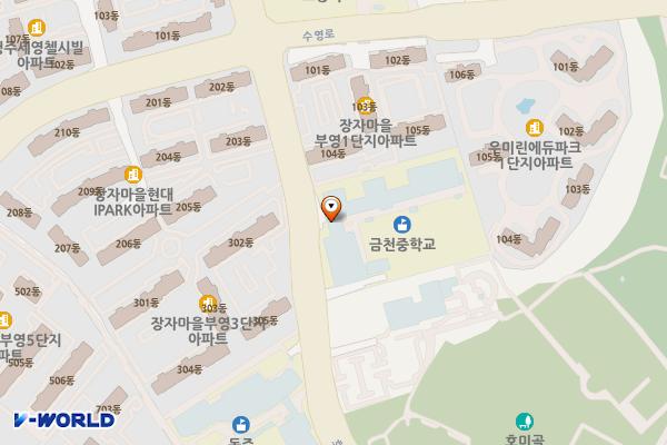 금천중학교 위치 지도 — 충청북도 청주시 상당구 호미로 278