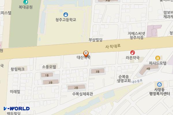 청주고등학교급속(ENH) 위치 지도 — 충청북도 청주시 흥덕구 사직대로 79