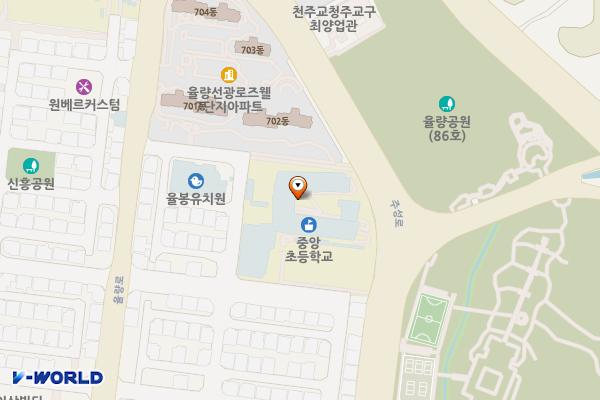 청주중앙초등학교급속(ENH) 위치 지도 — 충청북도 청주시 청원구 율봉로 287