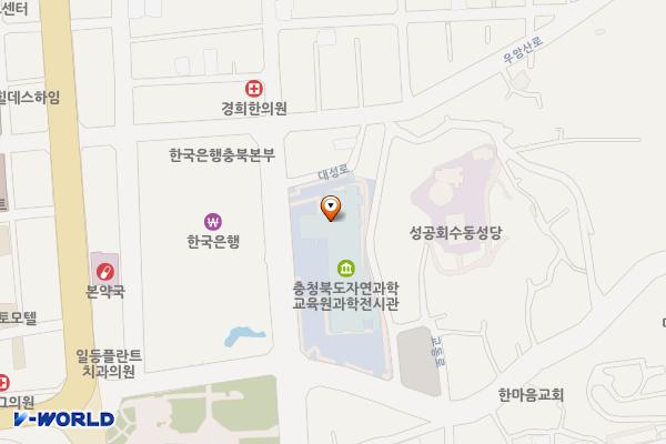 충북자연과학교육원(ENH) 위치 지도 — 충청북도 청주시 상당구 대성로 150