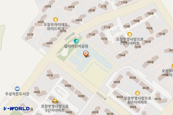 오창창리초등학교(ENH) 위치 지도 — 충청북도 청주시 청원구 오창읍 2산단2로 32