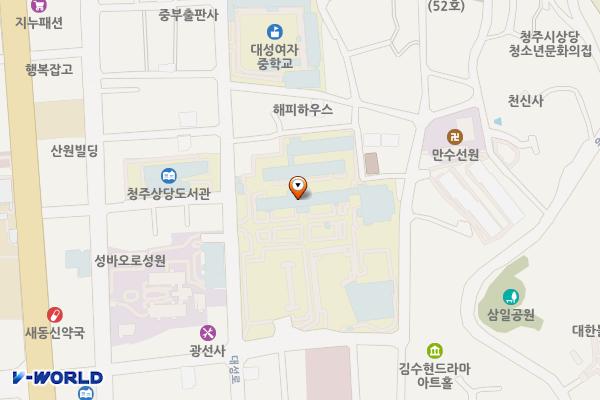 충북진로교육원급속(ENH) 위치 지도 — 충청북도 청주시 상당구 대성로180번길 3