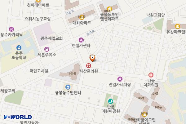 올리비아 원룸(INO) 위치 지도 — 전남광주통합특별시 북구 용주로34번길 16