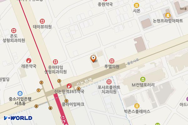 호텔더디자이너스리즈강남프리미어(ino) 위치 지도 — 서울특별시 강남구 봉은사로 113