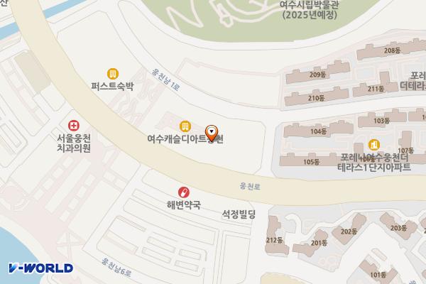 어반스테이 더 캐슬 여수 웅천점 위치 지도 — 전남광주통합특별시 여수시 웅천남1로 66