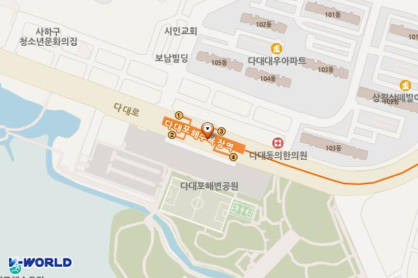 부산교통공사 다대포해수욕장 위치 지도 — 부산광역시 사하구 다대로 지하692