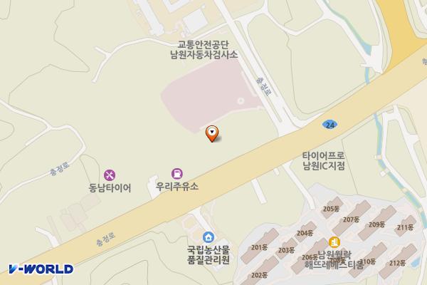 E1 남원 전기차 충전소 위치 지도 — 전북특별자치도 남원시 충정로 261