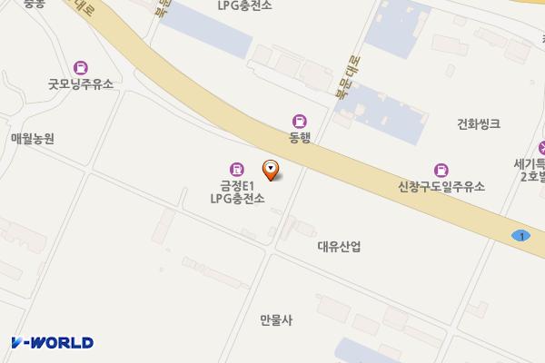E1 광주금정 전기차 충전소 위치 지도 — 전남광주통합특별시 광산구 북문대로 365