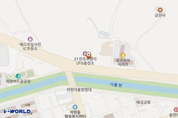 E1 진주오렌지 전기차 충전소 위치 지도 — 경상남도 진주시 유곡동 122-2