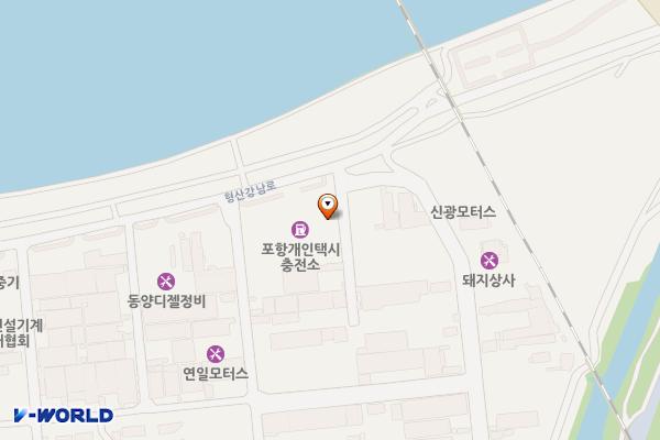 E1 포항개인택시 전기차 충전소 위치 지도 — 경상북도 포항시 남구 연일읍 형산강남로418번길 1
