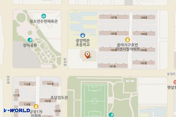동광양농협(중마지점) 위치 지도 — 전남광주통합특별시 광양시 공영로 25 (중동 1656-1)