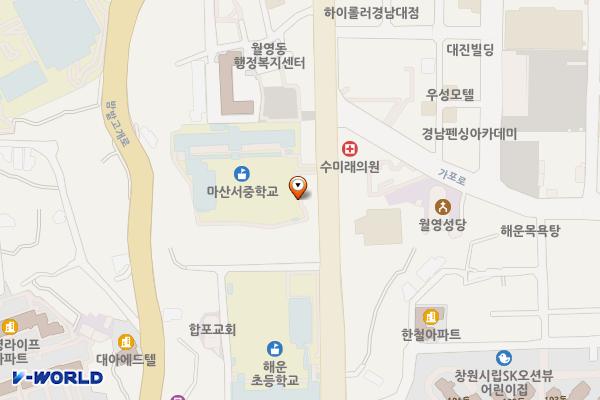 마산시농협 위치 지도 — 경상남도 창원시 마산합포구 해안대로 31 (해운동 64-2)