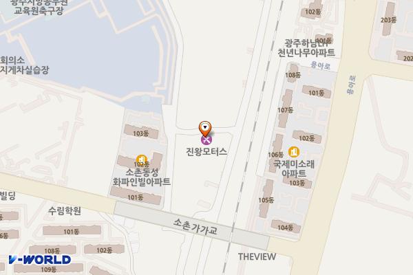 광산 진왕자동차공업사 위치 지도 — 전남광주통합특별시 광산구 소촌로152번길 53-22