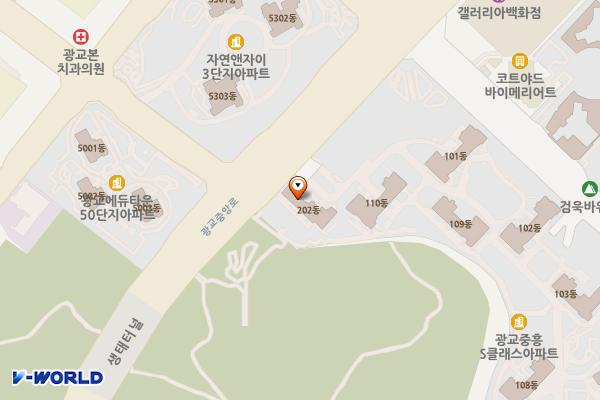 광교중흥S클래스레이크힐2(202동) 위치 지도 — 경기도 수원시 영통구 광교호수공원로 277