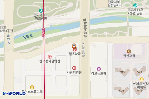 판교역KCC웰츠타워A동 위치 지도 — 경기도 성남시 분당구 분당내곡로 159