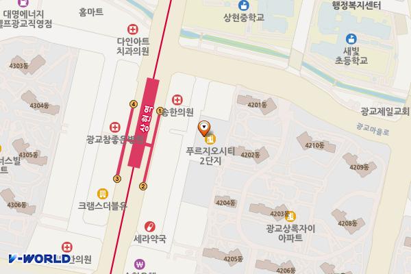 광교푸르지오시티2단지 위치 지도 — 경기도 용인시 수지구 광교중앙로296번길 22