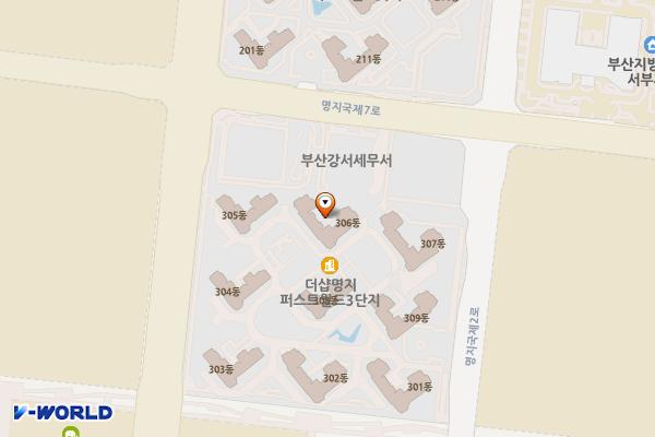 부산 더샵명지퍼스트월드3단지4(306동) 위치 지도 — 부산광역시 강서구 명지국제2로 41